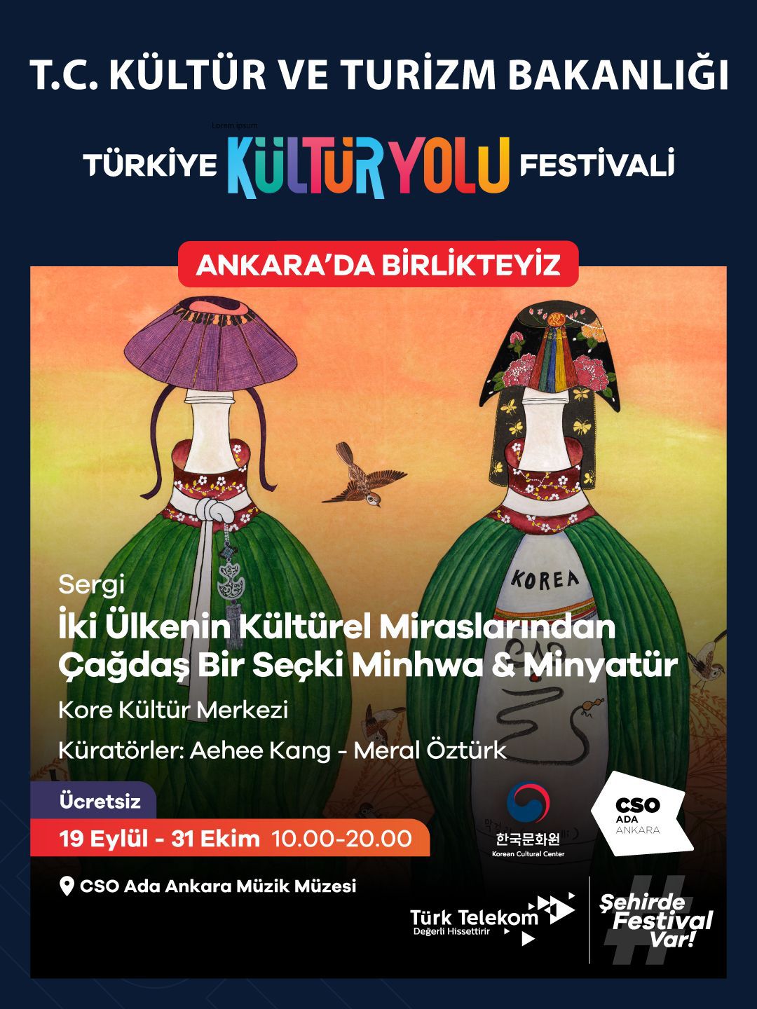 Kore-Türkiye: İki Ülkenin Kültürel Miraslarından Çağdaş Bir Seçki – Minhwa & Minyatür Sergisi